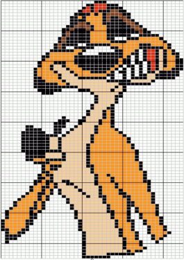 Pixel Art Timon Détaillé 