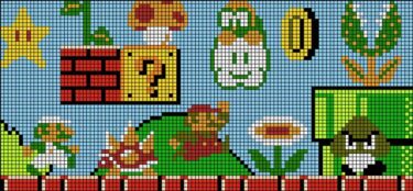 Pixel Art Luigi, Mario Et Les Méchants 