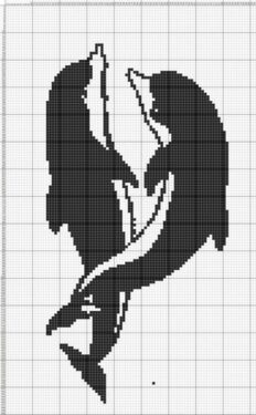 Pixel Art Dauphins Noirs