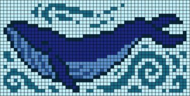 Pixel Art Baleine Bleue