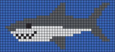 Pixel Art Requin Facile