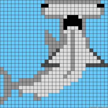 Pixel Art Requin Marteau