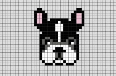 Pixel Art Bulldog Facile 