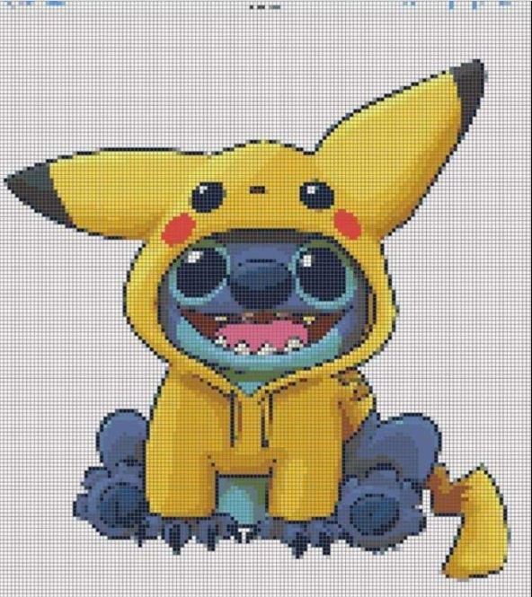 Pixel Art Stitch En Capuchon 