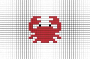 Pixel Art Crabe Facile