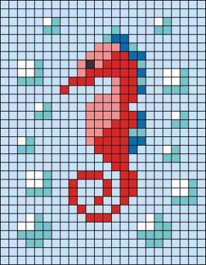 Pixel Art Hippocampe Facile