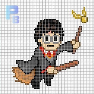 Pixel Art Harry Potter Qui Vole 