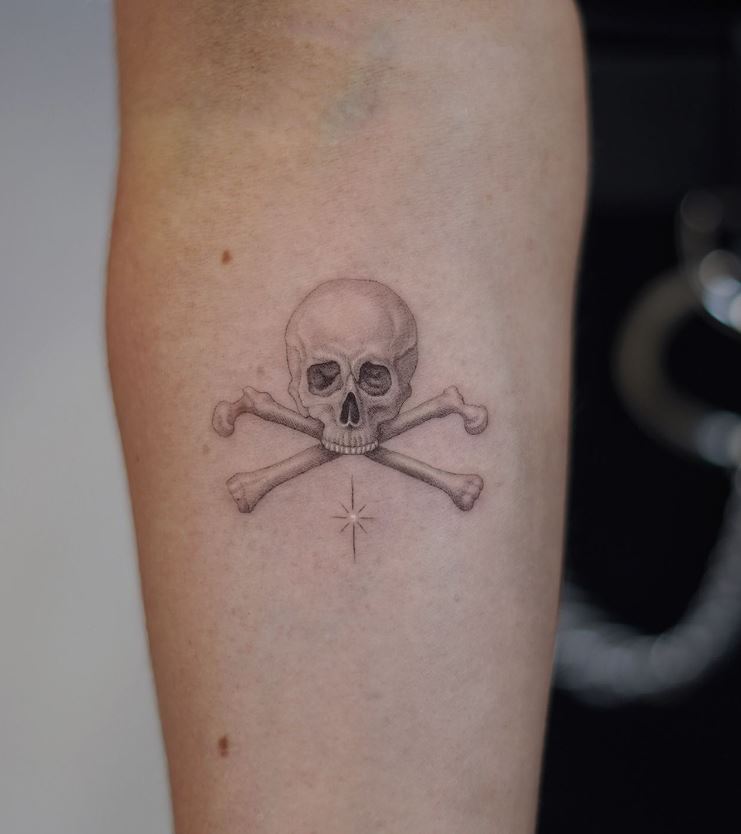 Tatouage Tête De Mort étoilée 