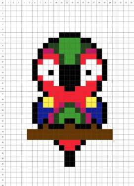 Pixel Art Perroquet Facile
