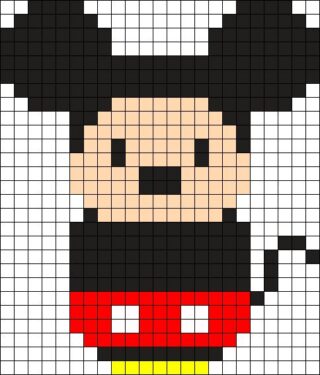 Pixel Art Mickey Mouse Facile 