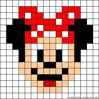 Pixel Art Minnie Mouse Facile 