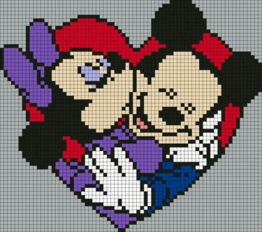 Pixel Art Minnie Et Mickey 