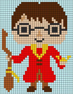 Pixel Art Harry Potter Avec Balai 