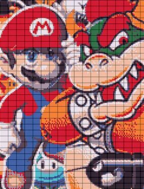 Pixel Art Mario Et Bowser Difficile 