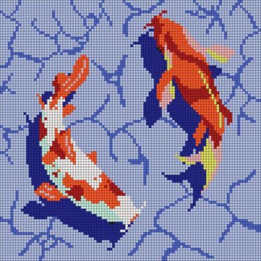 Pixel Art Poissons Koi 