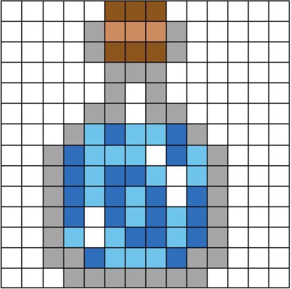 Pixel Art Potion Bleue Minecraft 