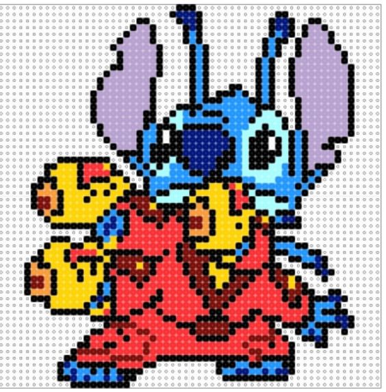 Pixel Art Stitch Armé 