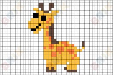 Pixel Art Girafe Facile