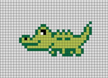 Pixel Art Crocodile Facile