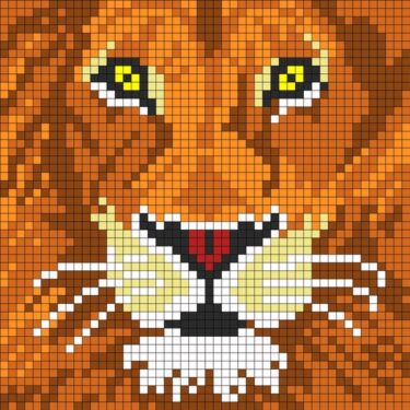 Pixel Art Lion Détaillé
