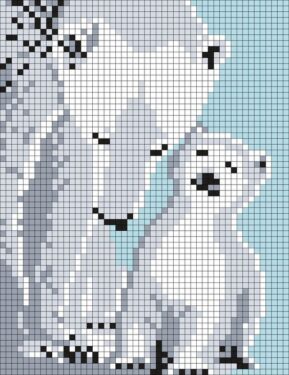 Pixel Art Ours Blanc Détaillé