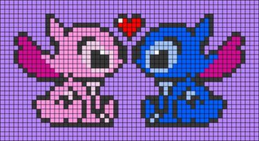 Pixel Art Angel Et Stitch 