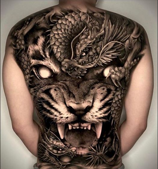 Tatouage Tigre & Dragon 