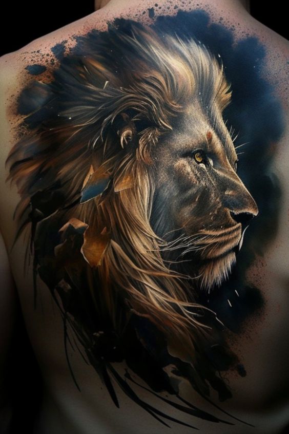 Tatouage Lion Graphique 