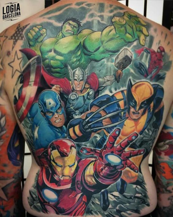 Tatouage Héros Marvel 