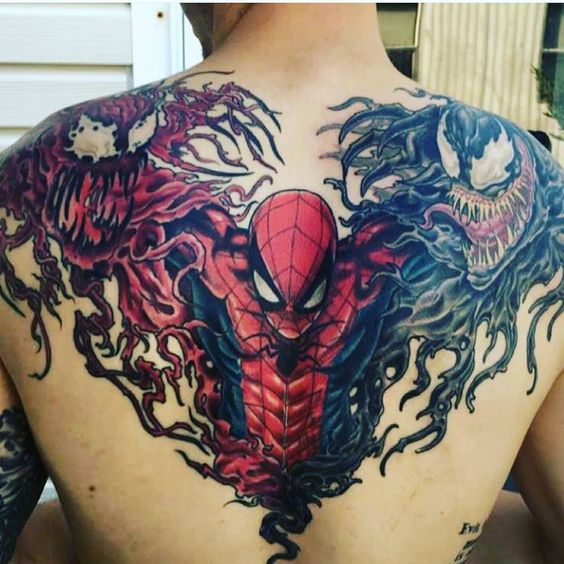 Tatouage Spiderman, Carnage & Venom 